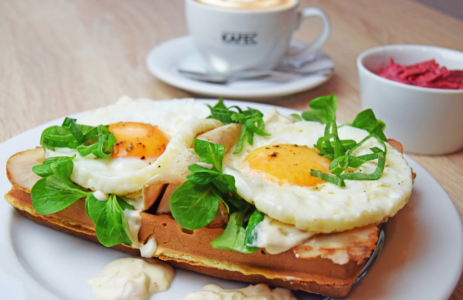 Tasty egg sandwiches in Kafec in Pilsen