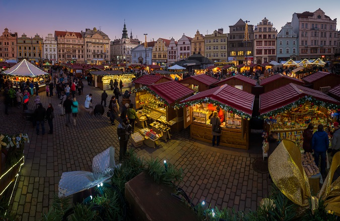 Christmas market in Pilsen Czech Republic