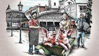 Pig roast at the Pilsner Urquell Brewery